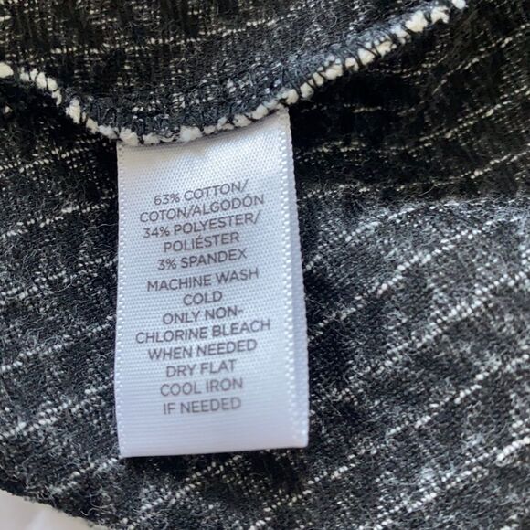 Sz 2 Tall Ann Taylor LOFT chevron cream & charcoal sheath dress - Picture 8 of 12